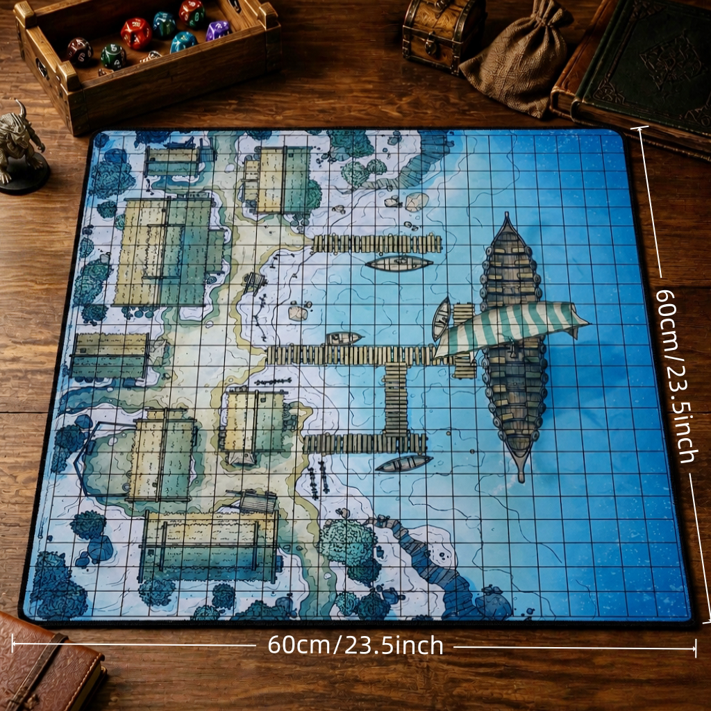 24 x 24 in D&D Battle Mat – 1-Inch Grid TRPG Terrain Map