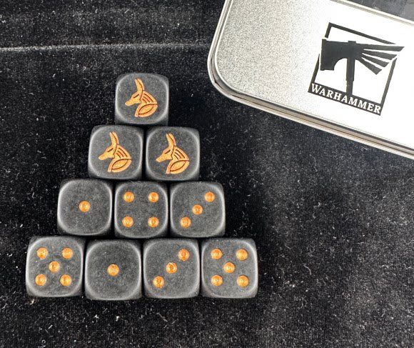 Warhammer 40K Ancient Egyptian Undead Anubis Black D6 Dice