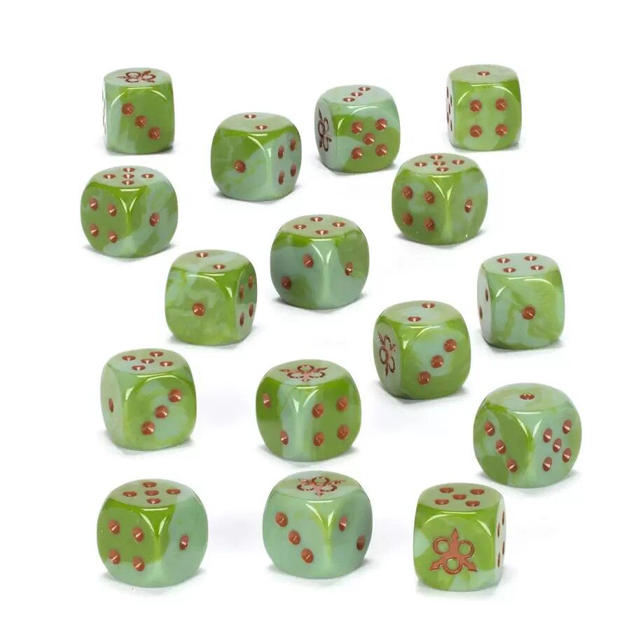 Warhammer 40K Nurgle Maggot Bright Green Acrylic D6 Dice