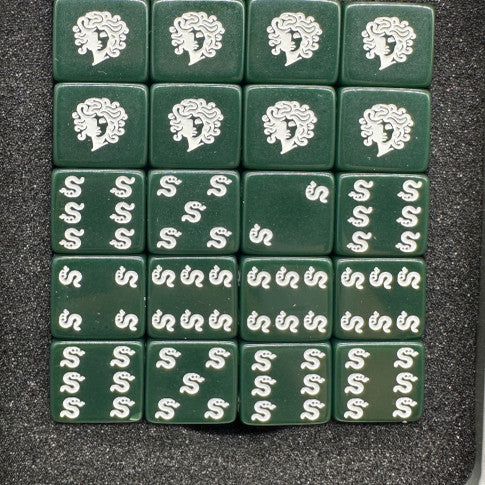 Warhammer 40K Ahriman Medusa Dark Green D6 Dice