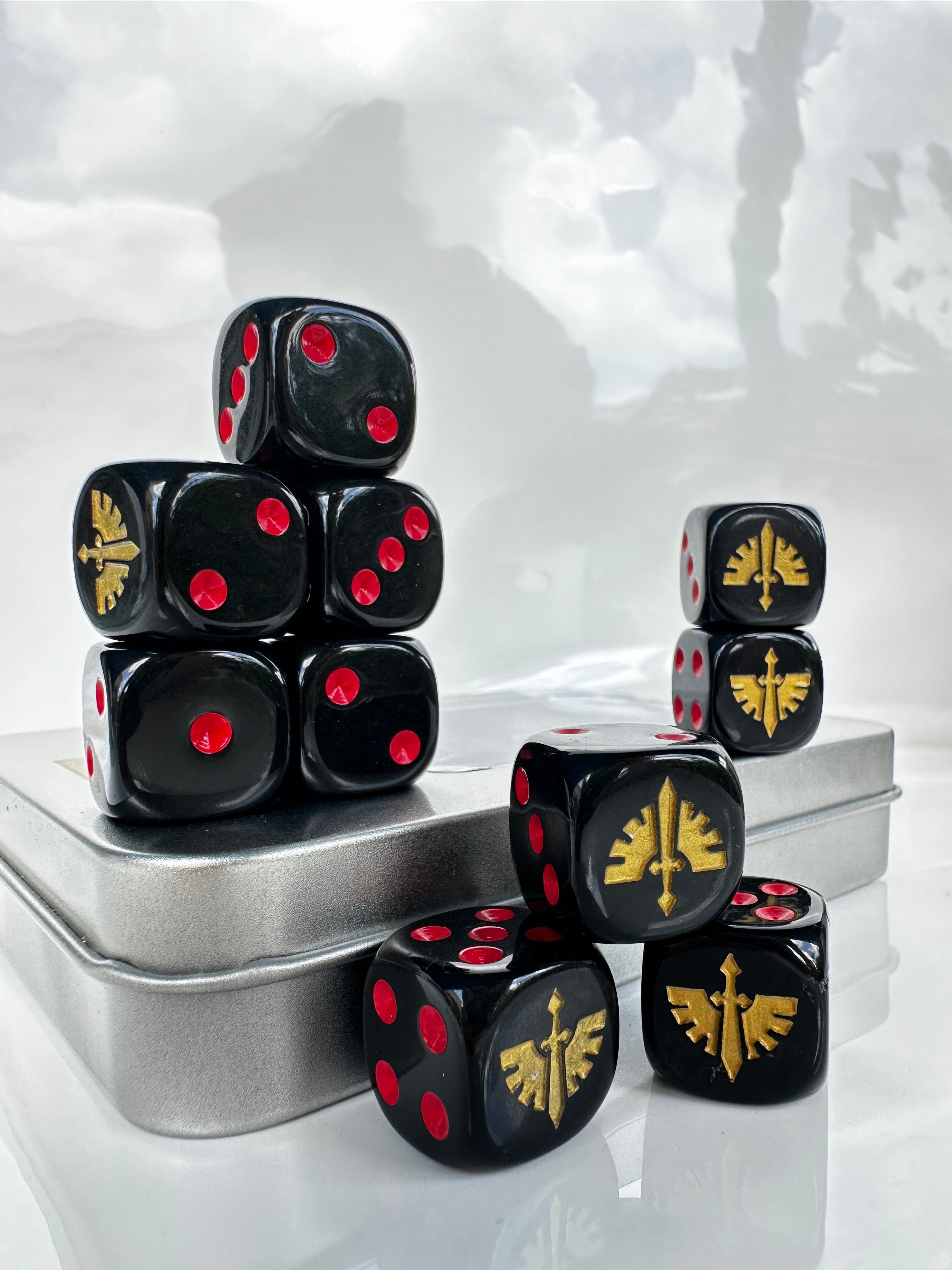 Warhammer 40K Dark Angel Black Matte D6 Dice