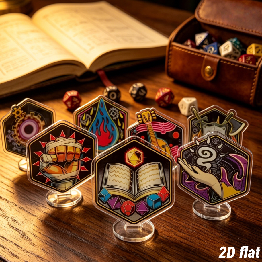 15 DND character + DM identity badges