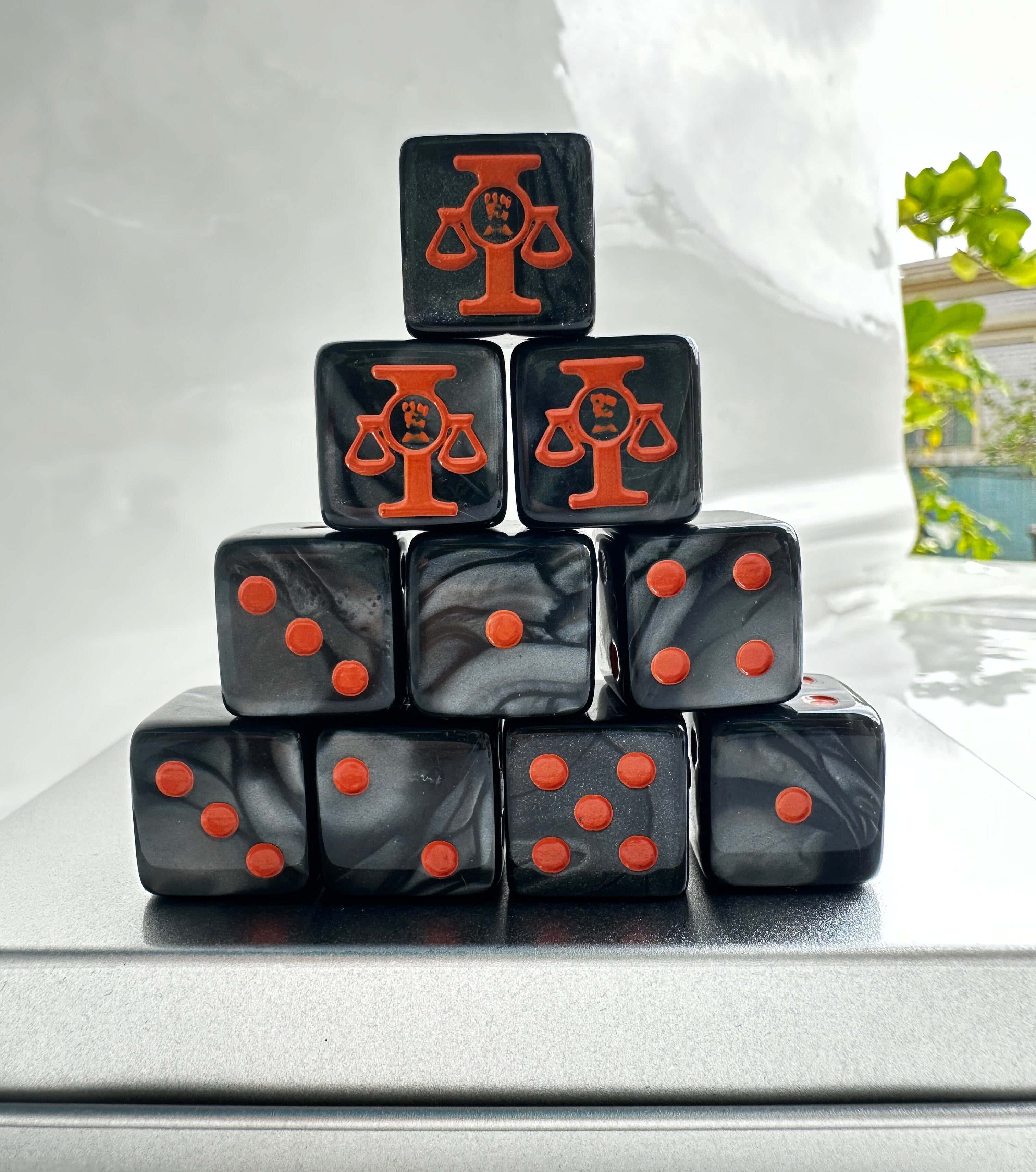 Warhammer 40K Adeptus Arbites Squad Black D6 Dice