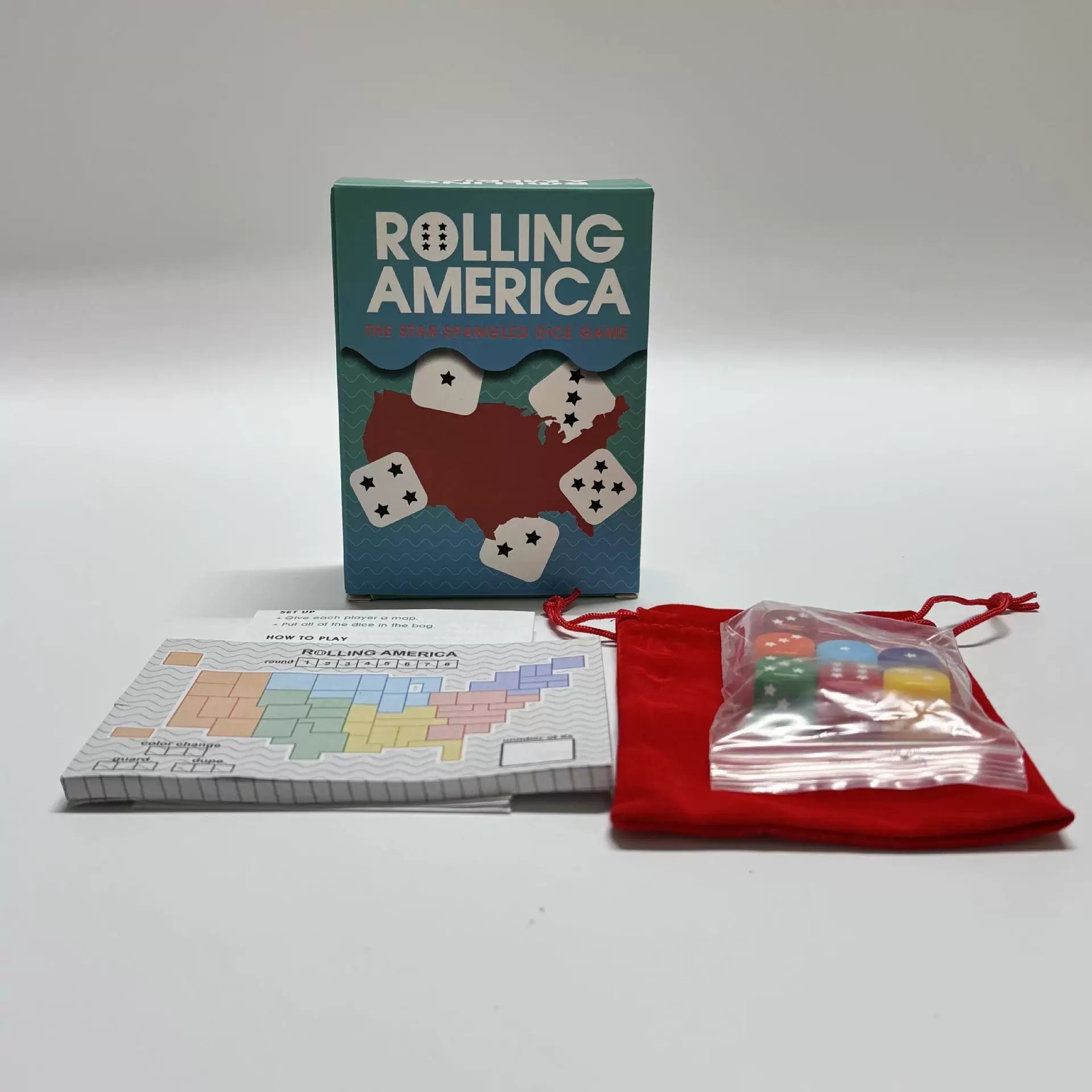Cross-border Gamewright Rolling America Stars and Stripes Dice Board Game Parent-Child Puzzle Game Toy