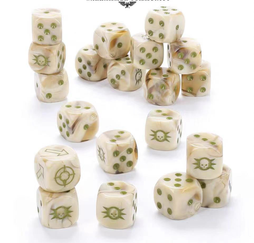 Warhammer 40K Chaos Legion Ivory White D6 Dice