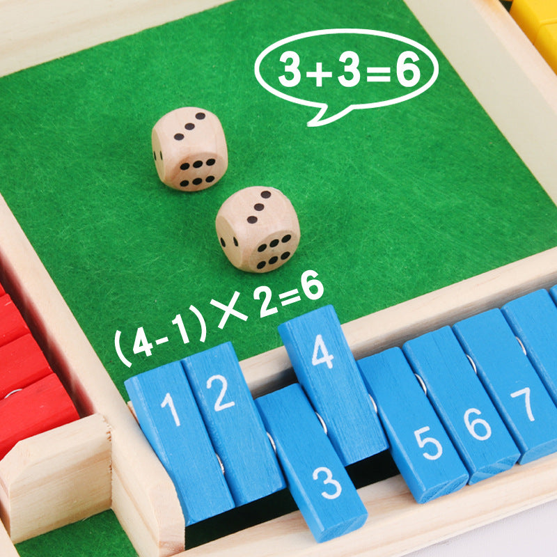 Close the Box Dice Game | Hexagonal Wooden Family Educational Tabletop Game for 6 Players