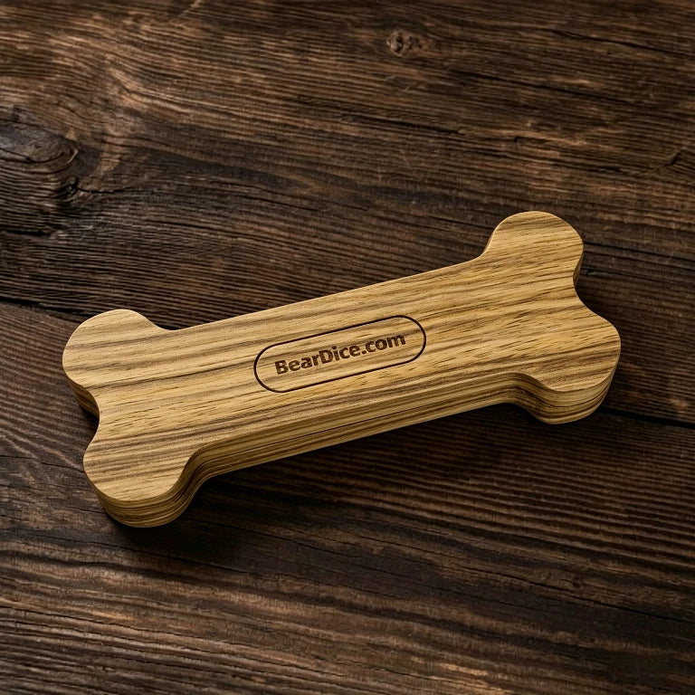 Oak Dog Bone Magnetic DND Dice Box | Bear Dice