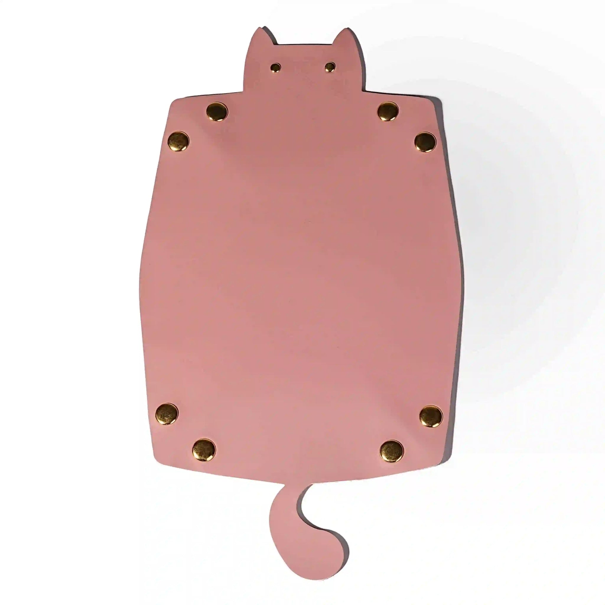 Pink leather foldable cat dice tray with smooth back | Bear Dice
