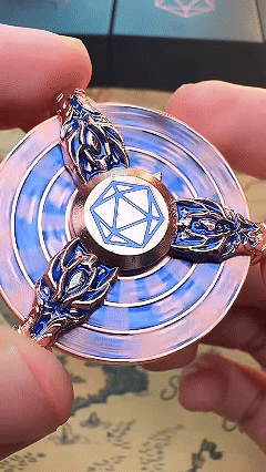 The copper-blue metal faucet fidget spinner dice spinner spins smoothly. When it stops, read the dice result by following the arrow. | Bear Dice