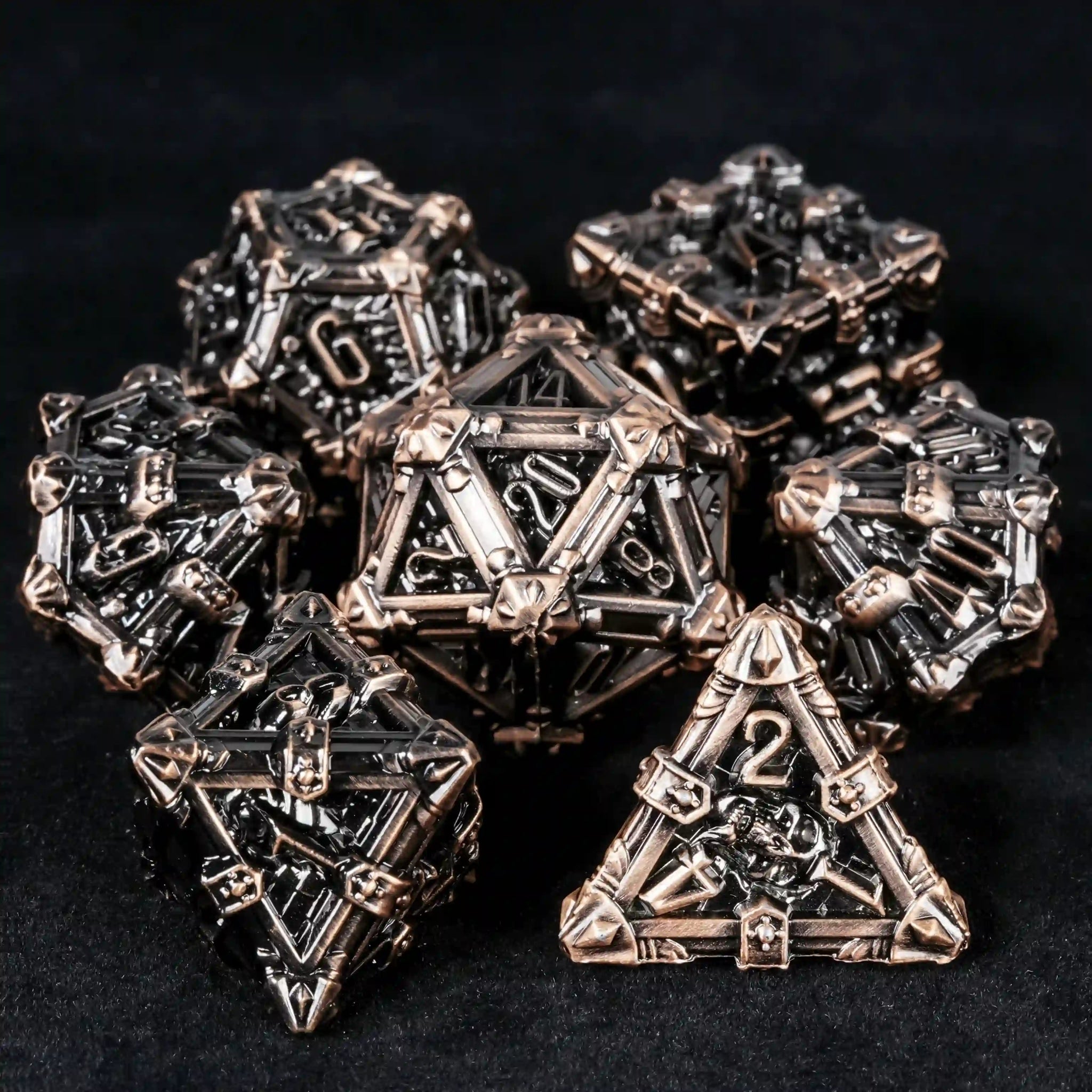 Red Copper Skull DND Dice Set | Bear Dice