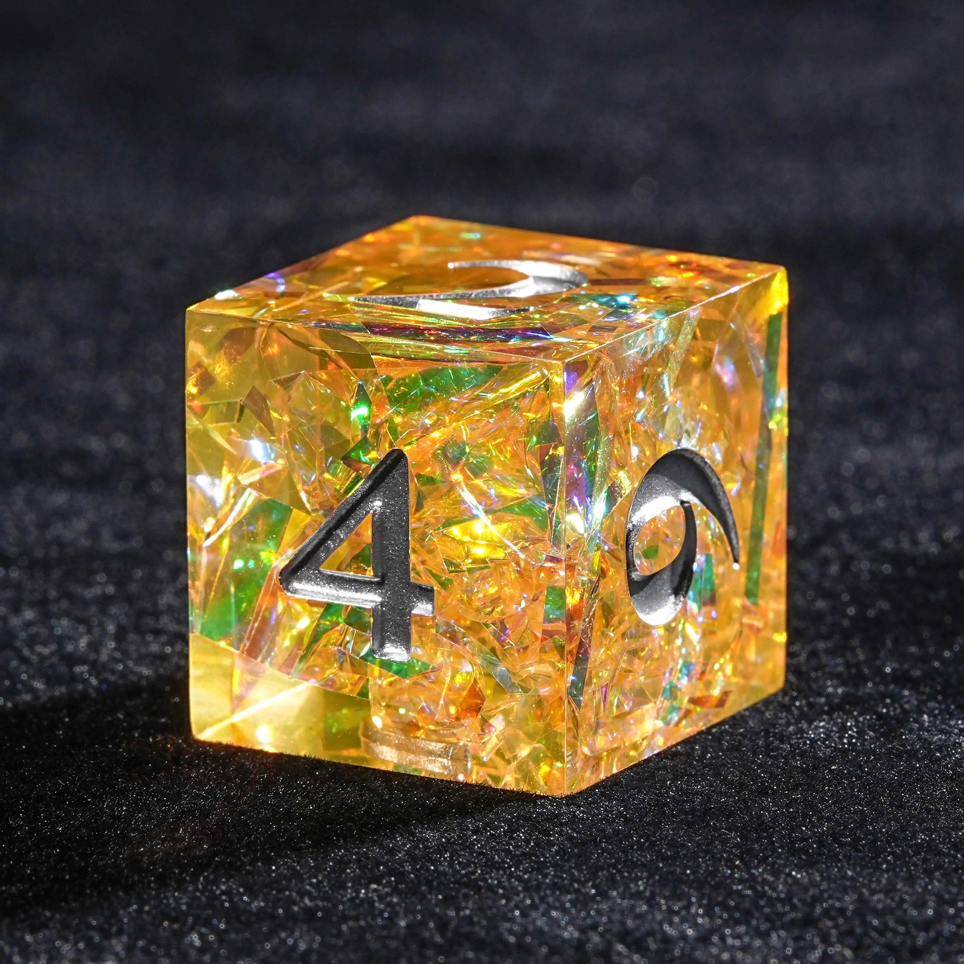 Yellow Resin Solid Sparkling Destiny D6 Dice | Bear Dice