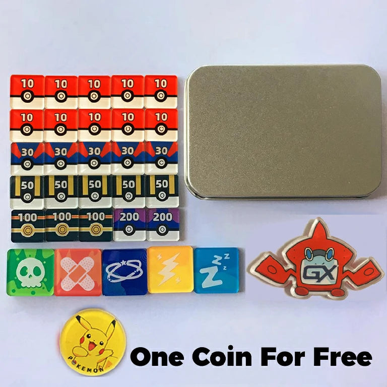 Pikachu & Gengar PTCG Damage Counter and Pokémon Token Storage Box