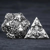 Silver Steampunk Pirate Metal DND D20 and D4 Dice | Bear Dice