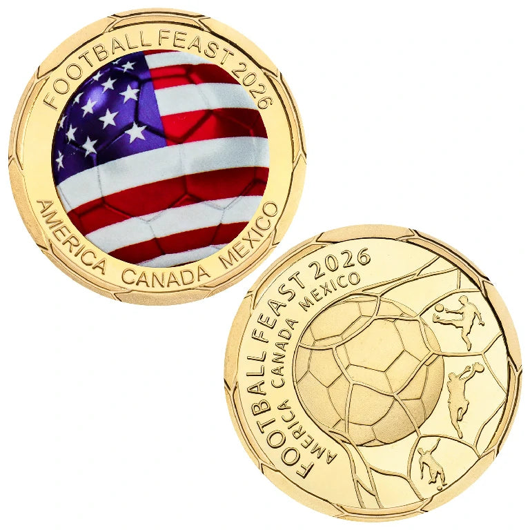USA World Cup Soccer Flag Metal Coin – US Flag on the obverse, 2026 World Cup soccer design on the reverse | Bear Dice