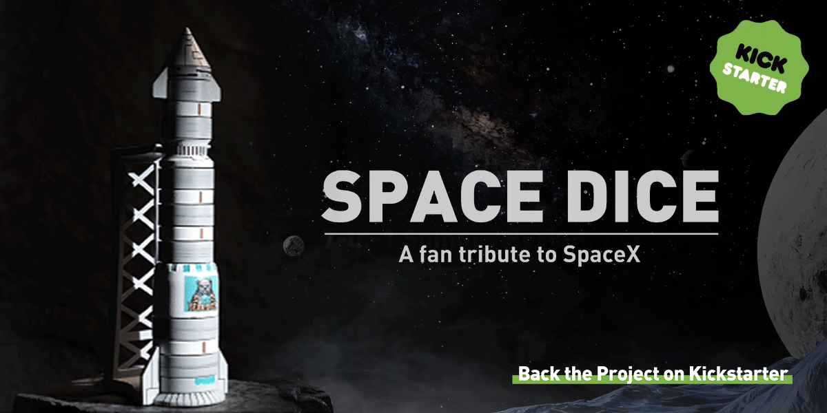 Kickstarter Dice: Unique Space Dice | 7-in-1 Metal Rocket Dice Set | Bear Dice