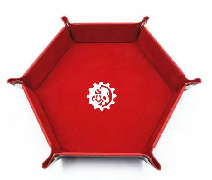 Warhammer 40K Adeptus Mechanicus Red Leather Dice Tray | Bear Dice