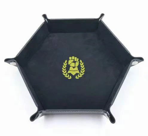 Warhammer 40K Imperial Fists Black Leather Dice Tray | Bear Dice