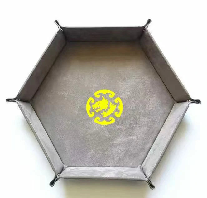 Warhammer 40K Ork Grey Leather Dice Tray | Bear Dice