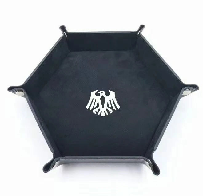 Warhammer 40K Raven Guard Black Leather Dice Tray|  Bear Dice
