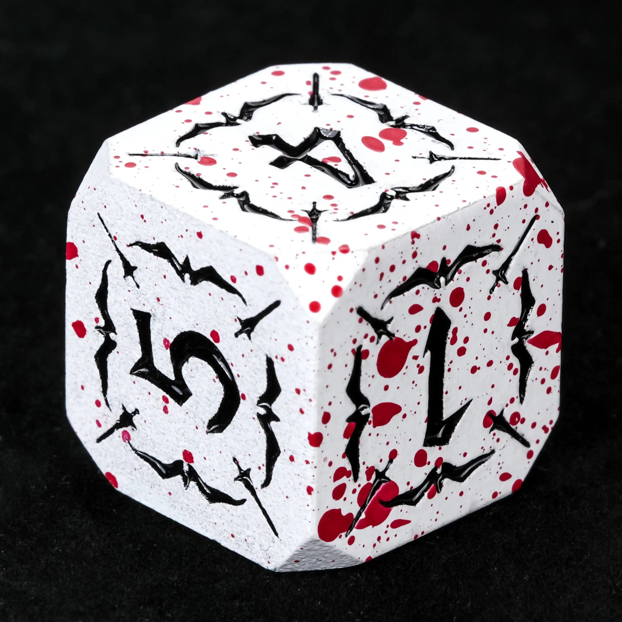 White Metallic Eagle and Sword DND D6 Dice | Bear Dice