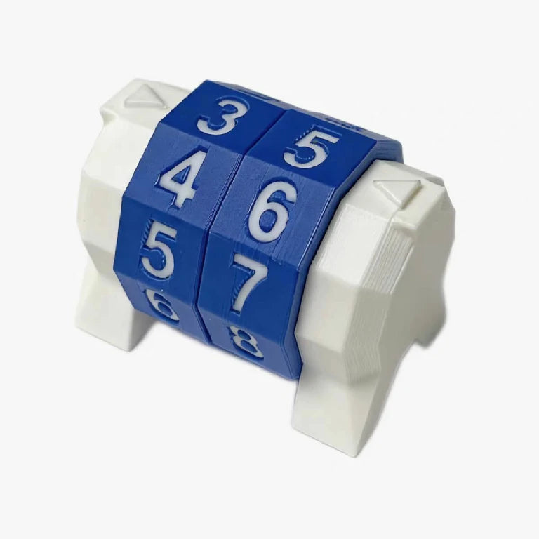 3D printed white and blue MTG life counter | Bear Dice