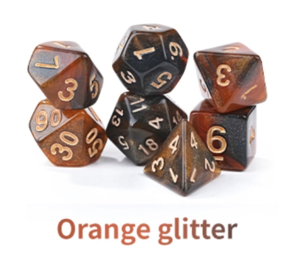 Acrylic Star Glitter DND Dice Set + Dice Tray - Bear Dice