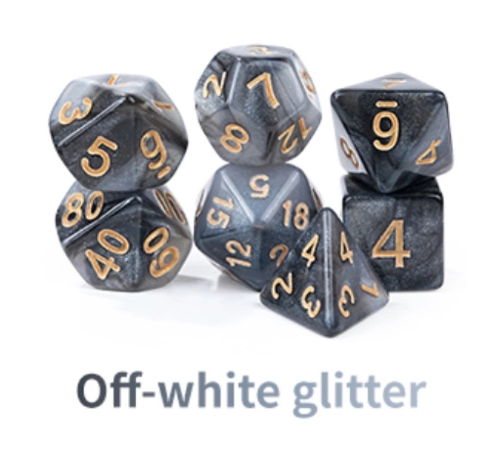 Acrylic Star Glitter DND Dice Set + Dice Tray - Bear Dice