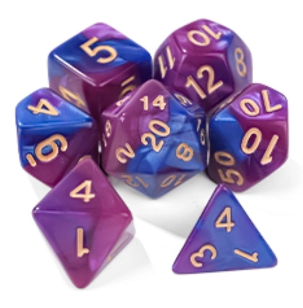 Acrylic two - color mix and match dnd dice set + dice tray - Bear Dice