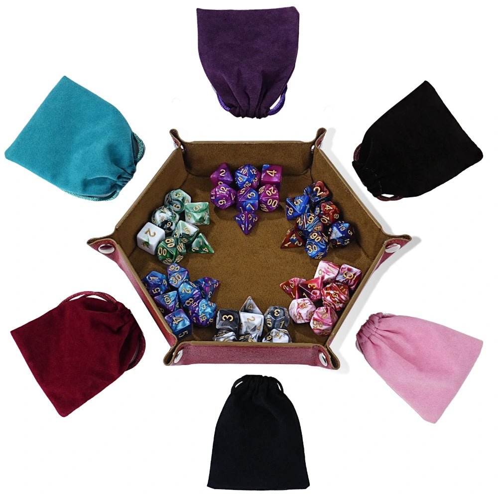 Acrylic two - color mix and match dnd dice set + dice tray - Bear Dice