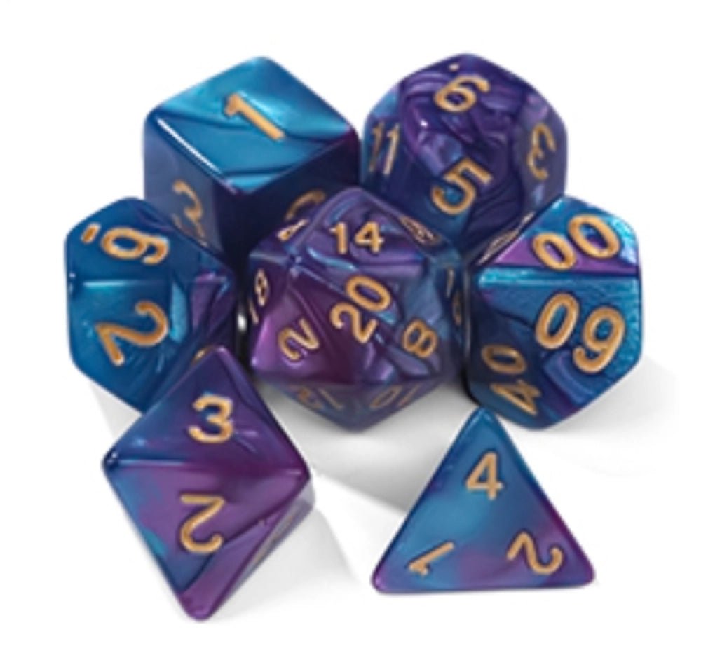 Acrylic two - color mix and match dnd dice set + dice tray - Bear Dice
