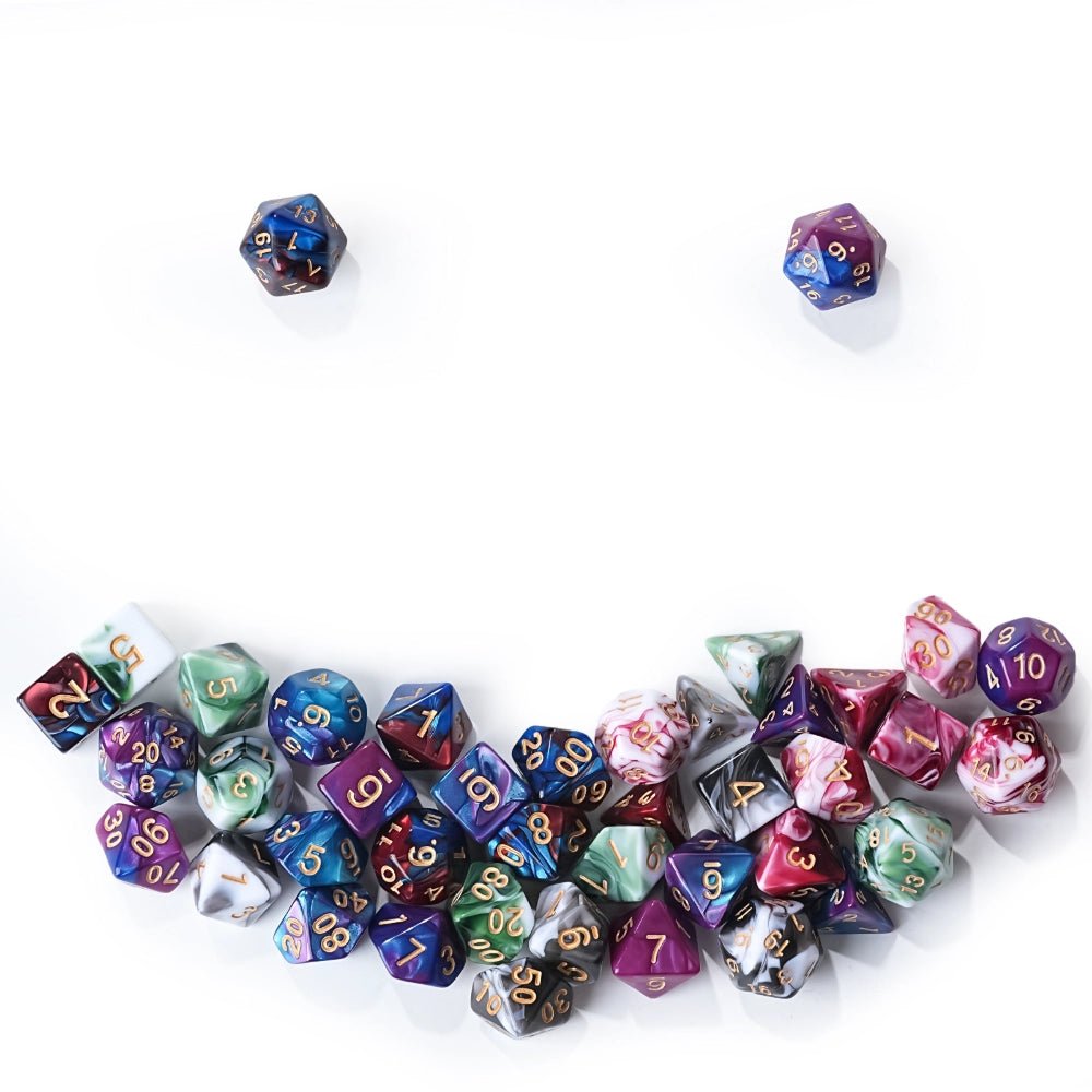 Acrylic two - color mix and match dnd dice set + dice tray - Bear Dice