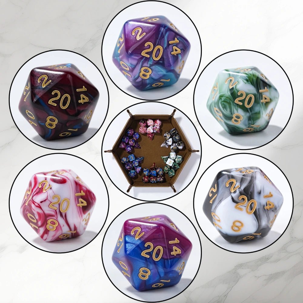 Acrylic two - color mix and match dnd dice set + dice tray - Bear Dice