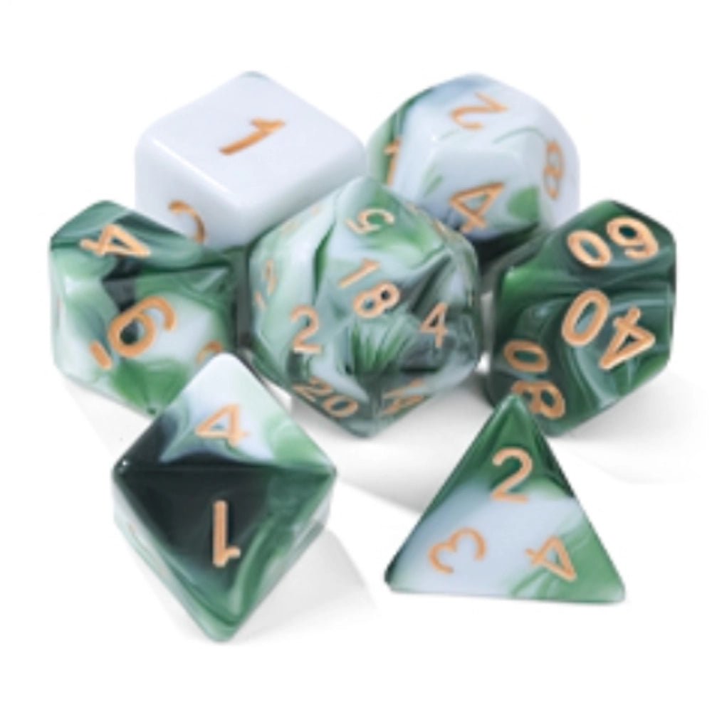 Acrylic two - color mix and match dnd dice set + dice tray - Bear Dice