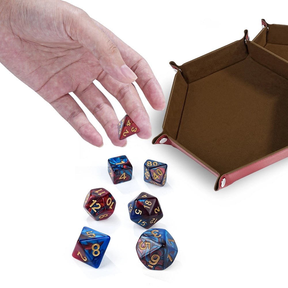 Acrylic two - color mix and match dnd dice set + dice tray - Bear Dice
