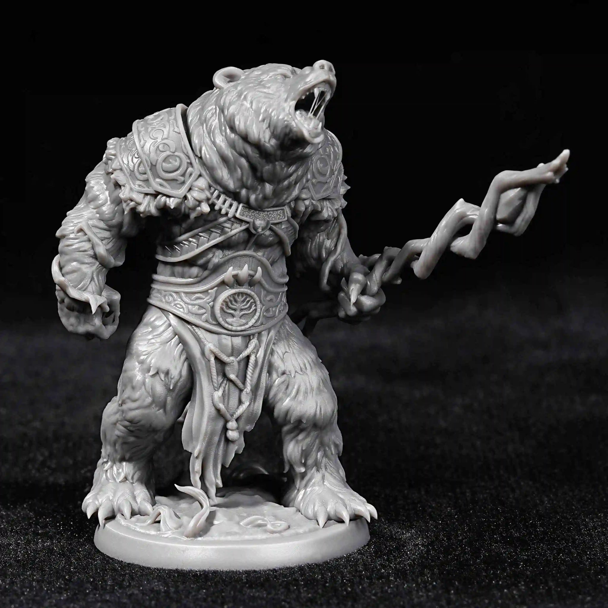 Advanced DND Bear Warrior 3D Printed Desktop Character Miniature Model - Bear Dice