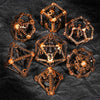 Antique Gold Metal Hollow 3D Dragon D&D Dice Set - Bear Dice