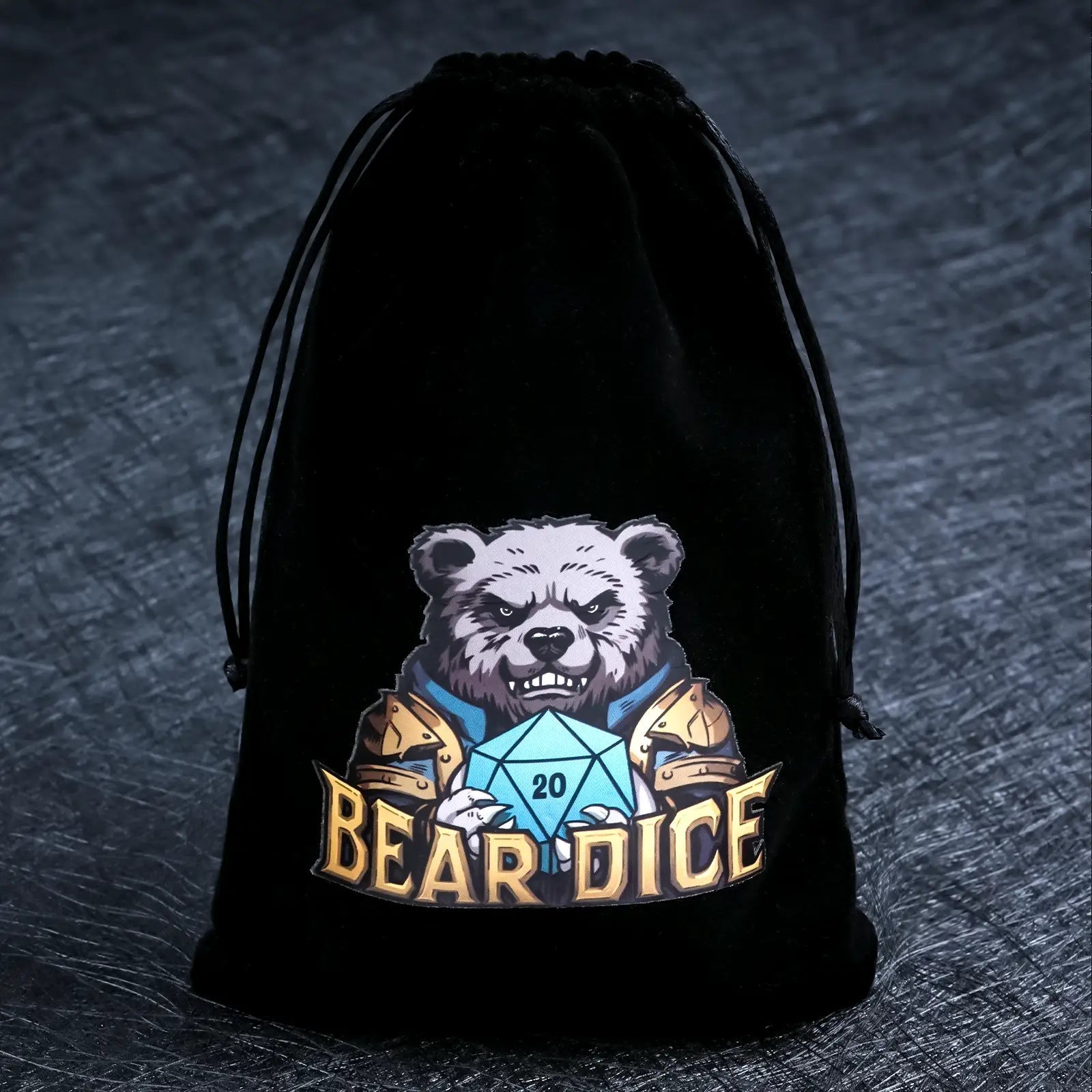 Bear Dice canvas dice storage bag, DND dice bag - Bear Dice