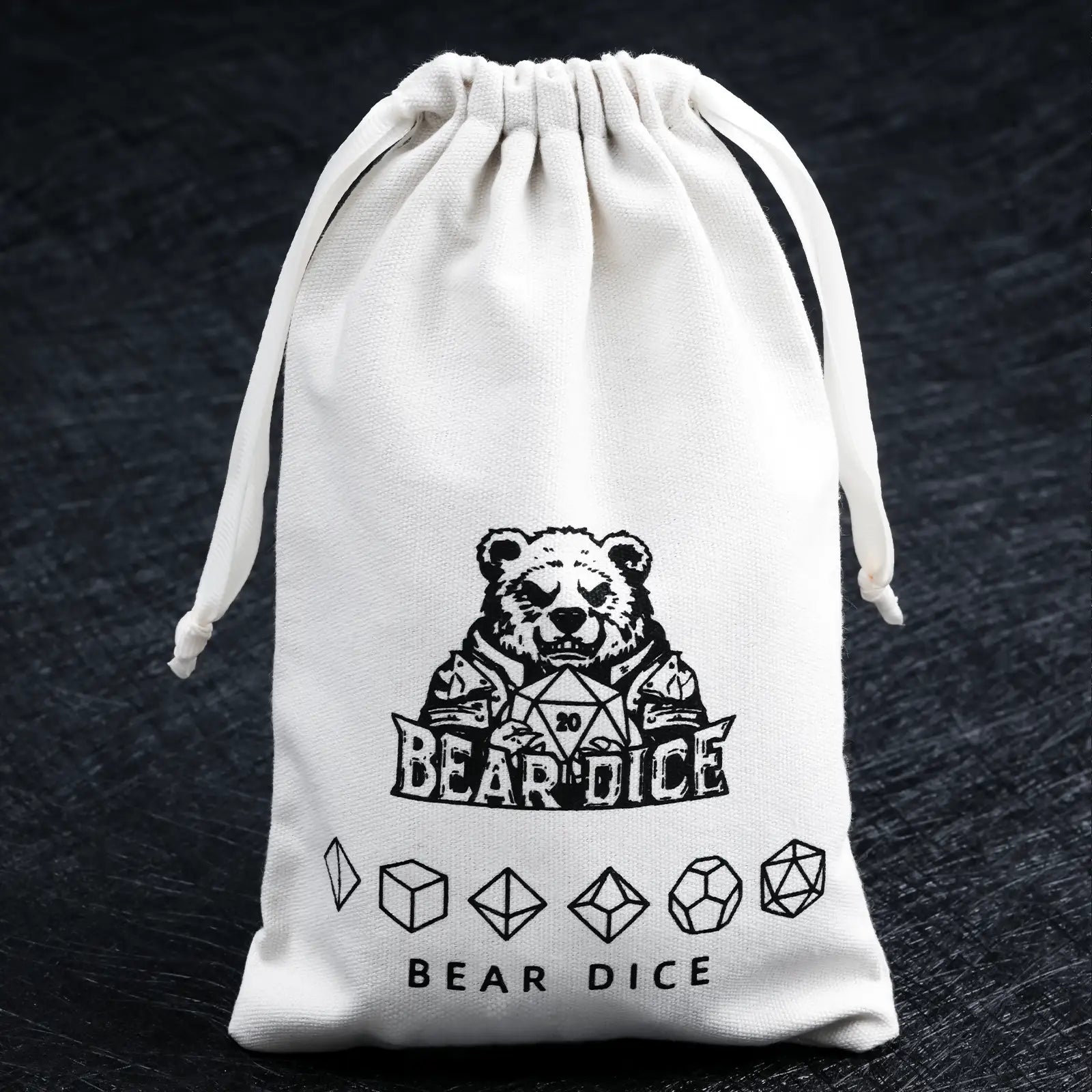 Bear Dice canvas dice storage bag, DND dice bag - Bear Dice