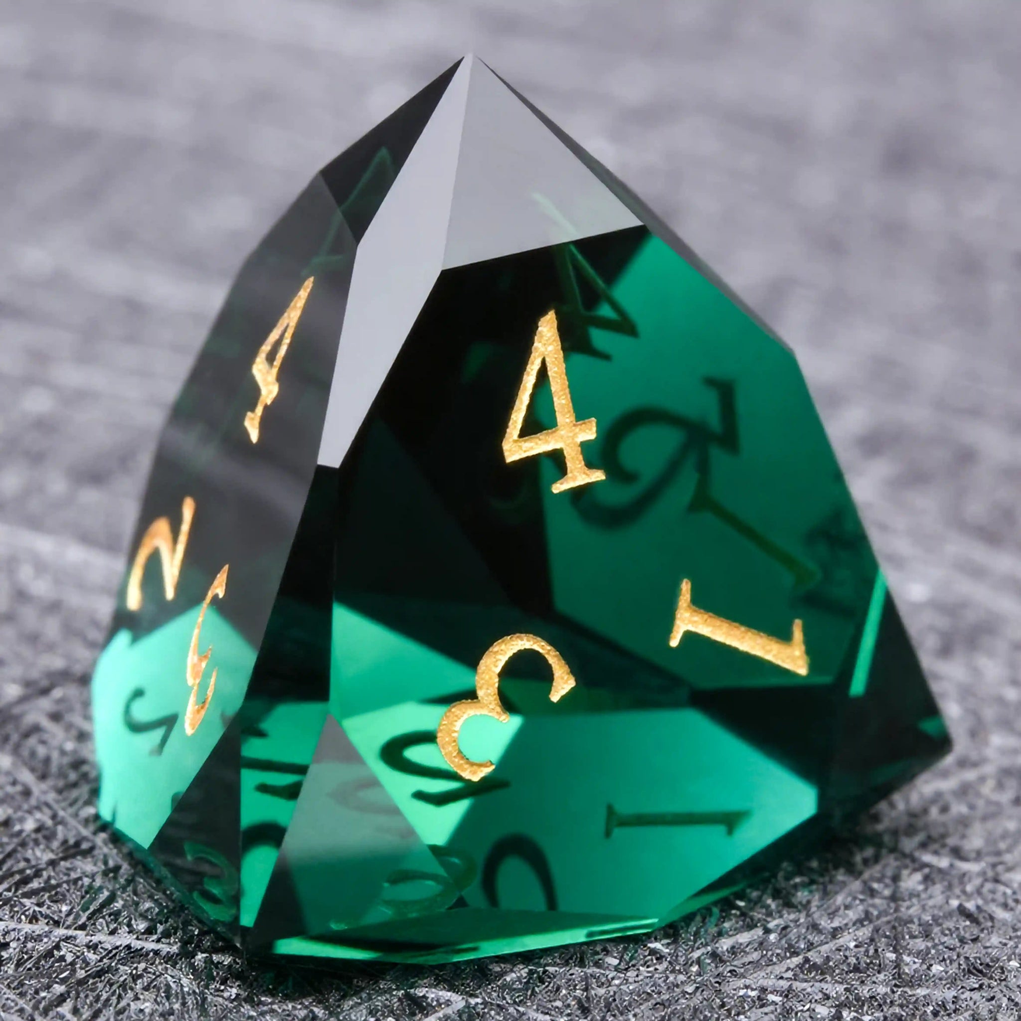 Bear Dice D&D Multi - Sided Engraved Glass Gemstone Dice Set - Bear Dice