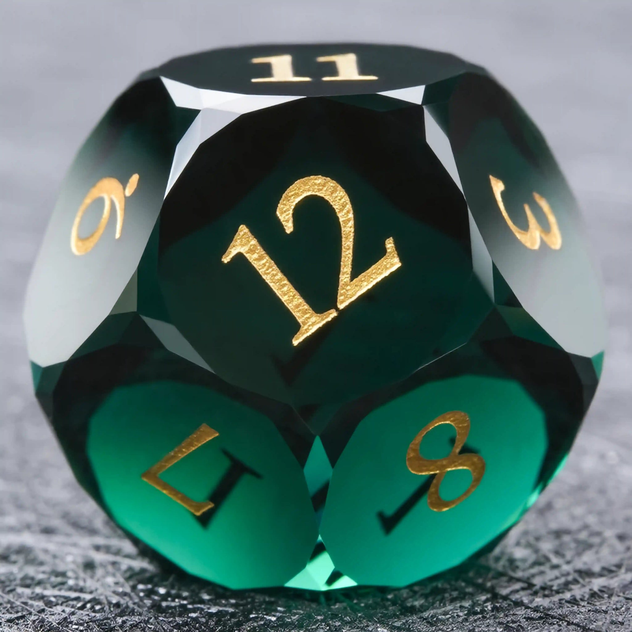 Bear Dice D&D Multi - Sided Engraved Glass Gemstone Dice Set - Bear Dice