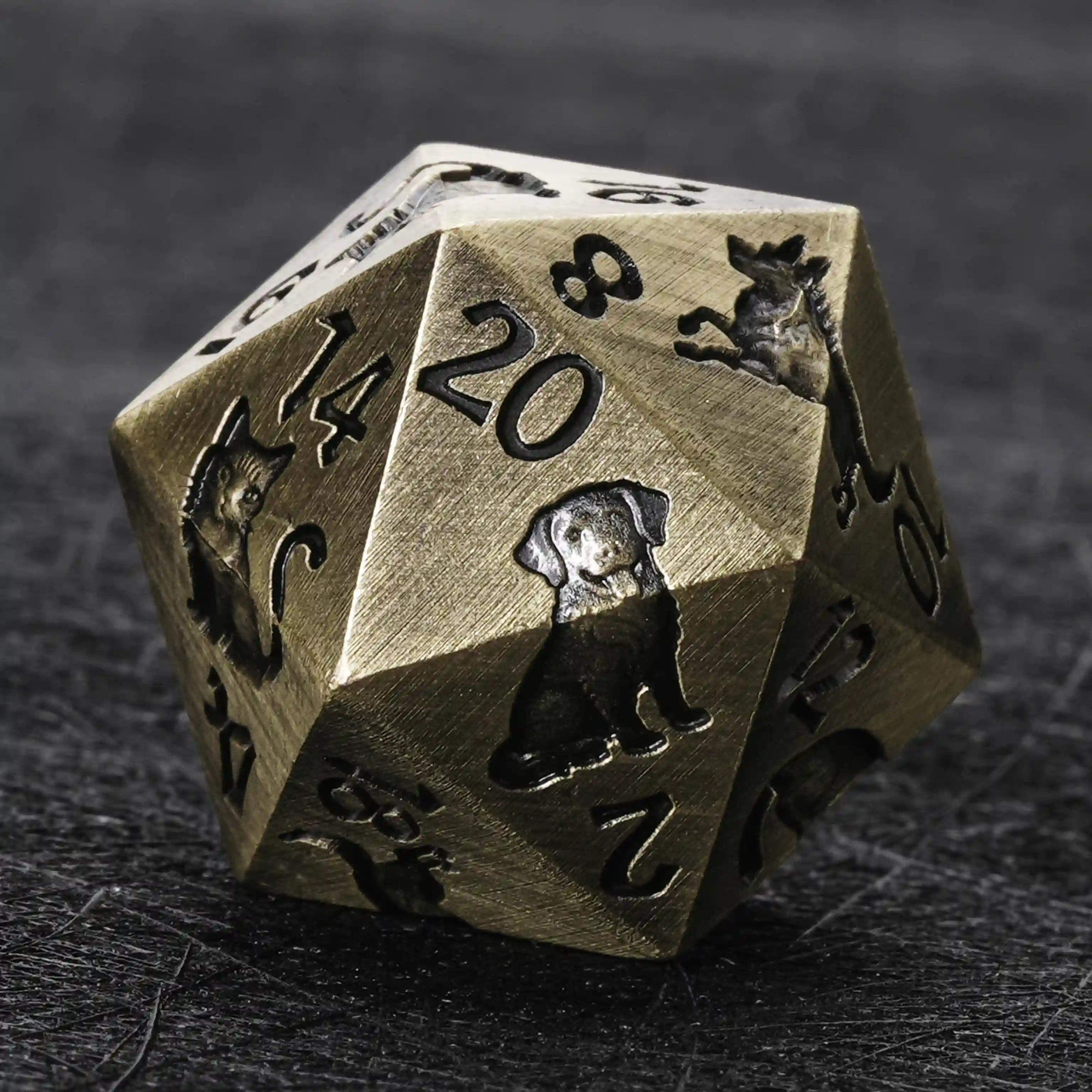Bronze metal D20 animal ally dice Kickstarter edition BearDice