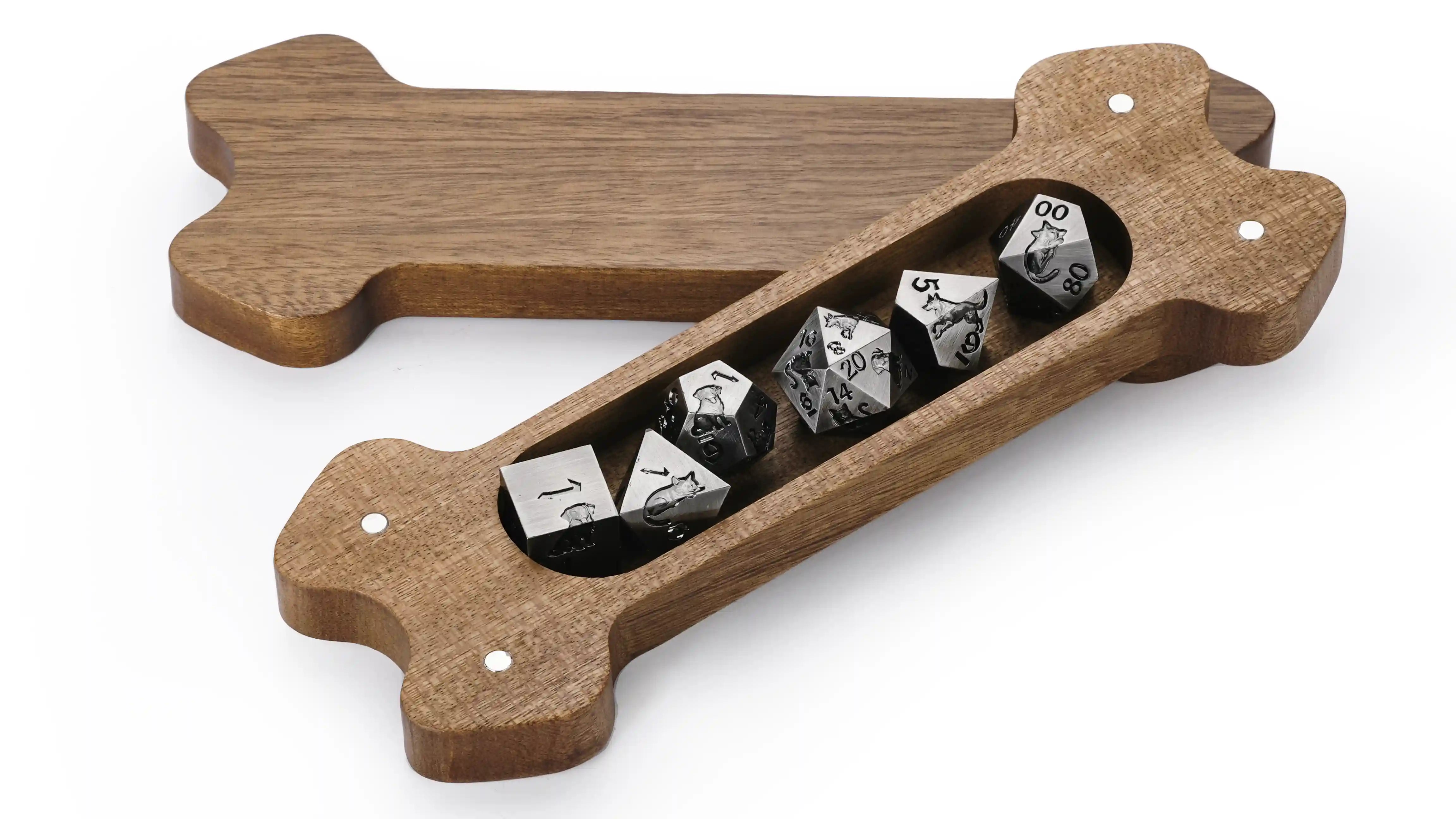 Dog bone shaped dice storage case for DND dice BearDice