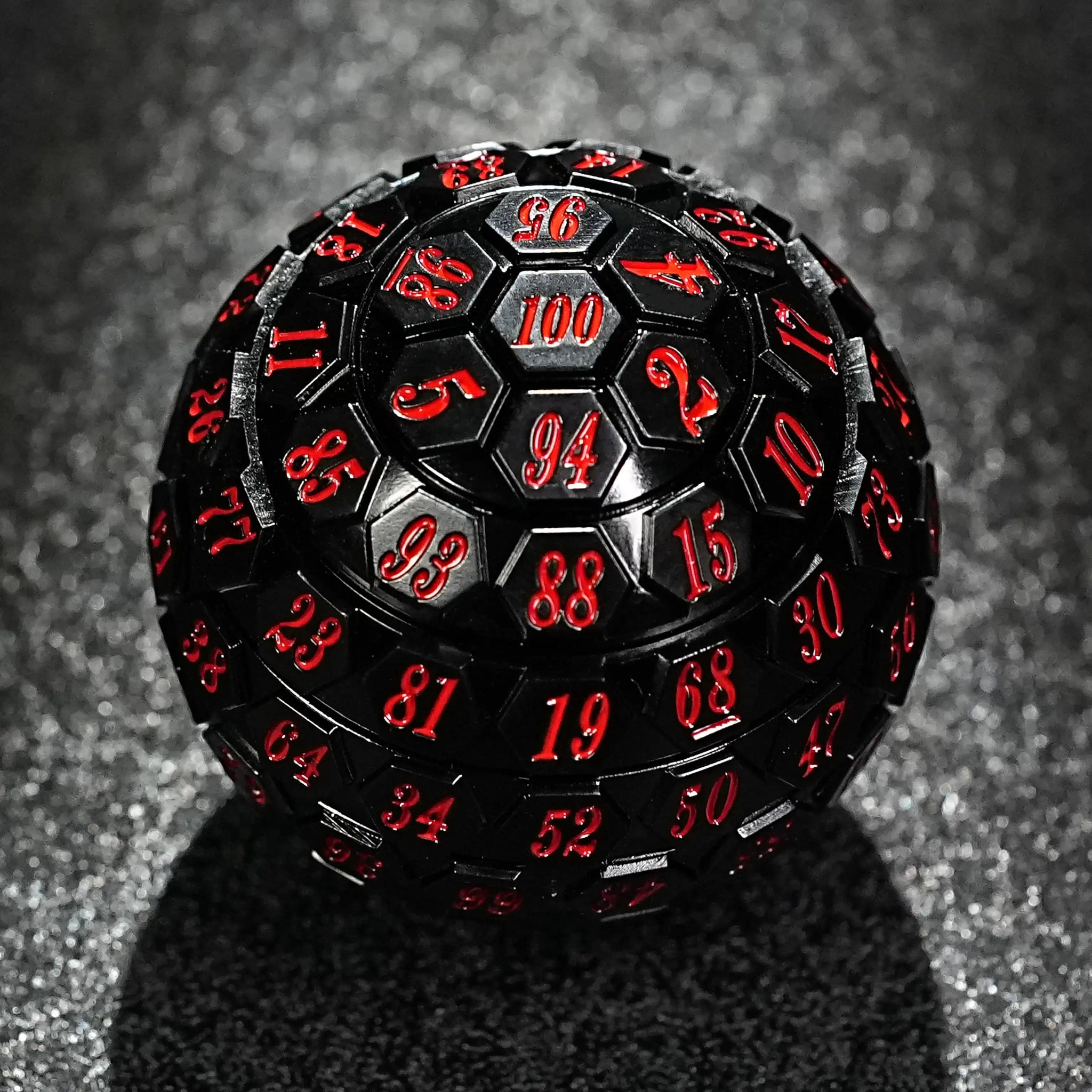 Black Acrylic D100 Dice - Unique Multi - Sided Design - Bear Dice