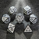 Black and White Elegant Acrylic DND Dice Set - Gothic Baroque