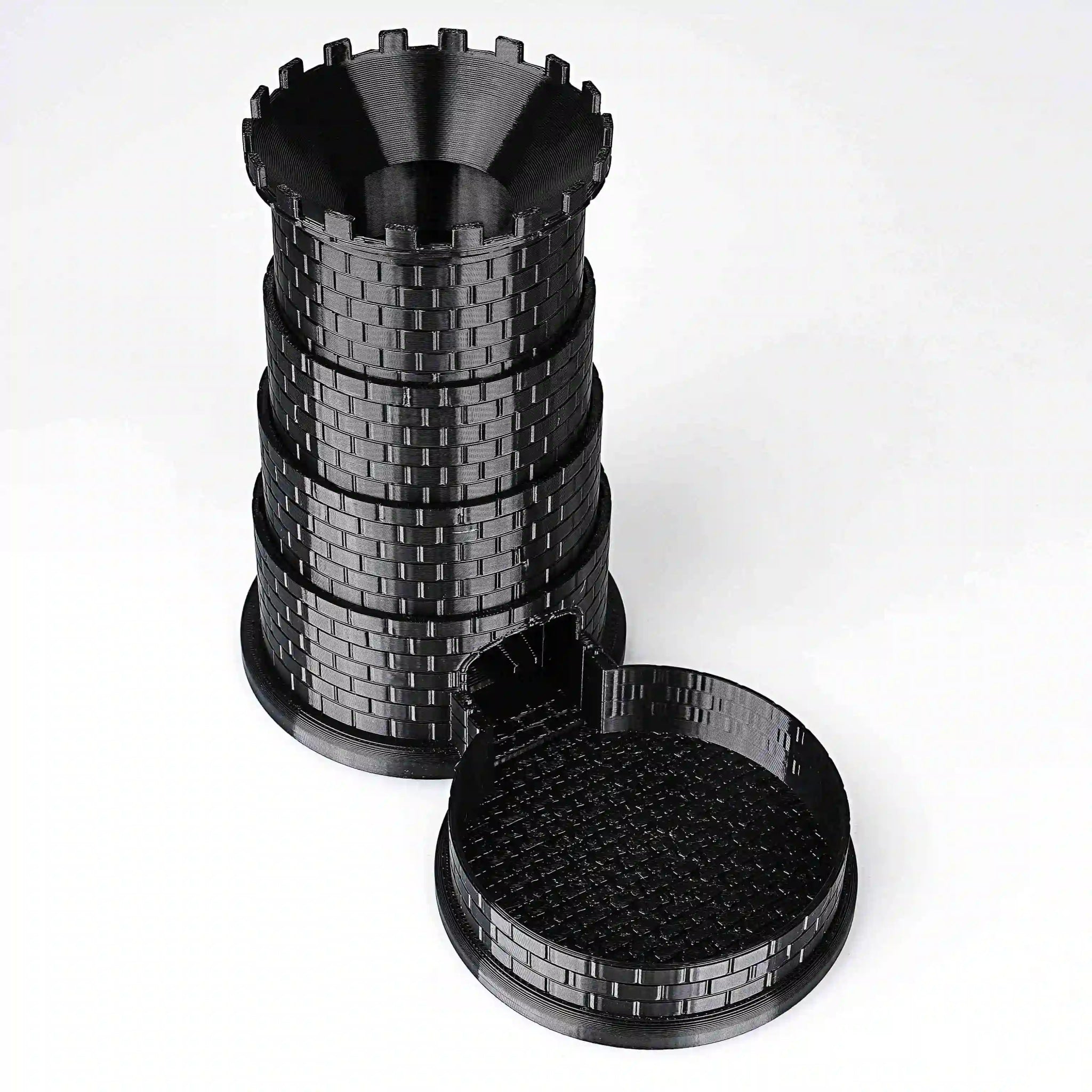 Black Castle Rotatable Folding Retractable DND Dice Tower with Dice Tray - Bear Dice