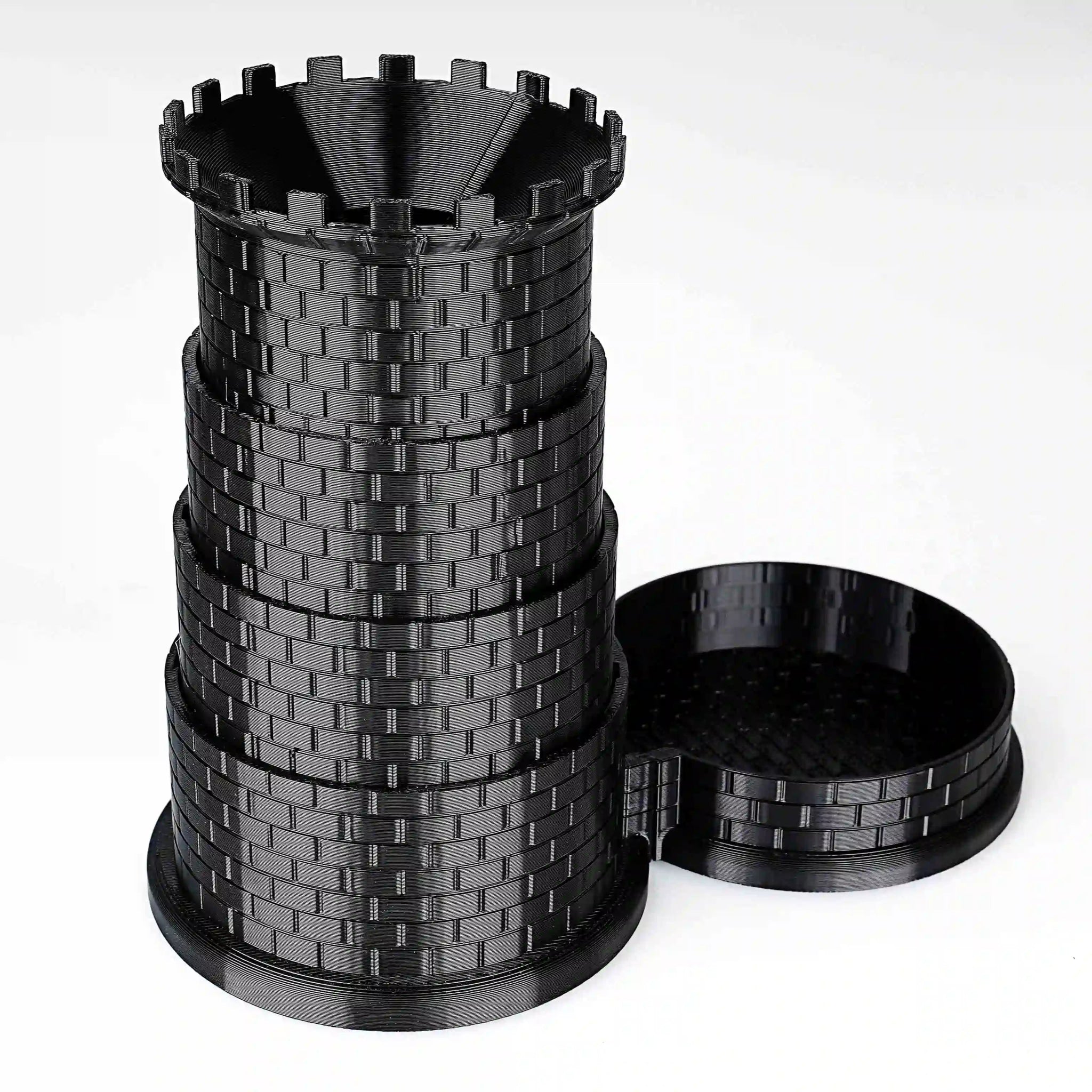 Black Castle Rotatable Folding Retractable DND Dice Tower with Dice Tray - Bear Dice