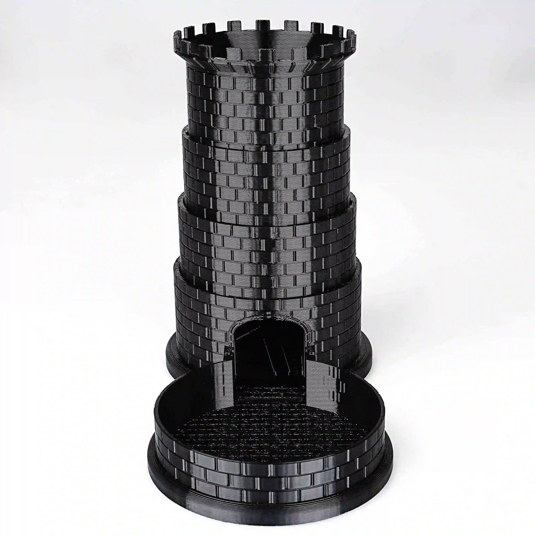Black Castle Rotatable Folding Retractable DND Dice Tower with Dice Tray - Bear Dice