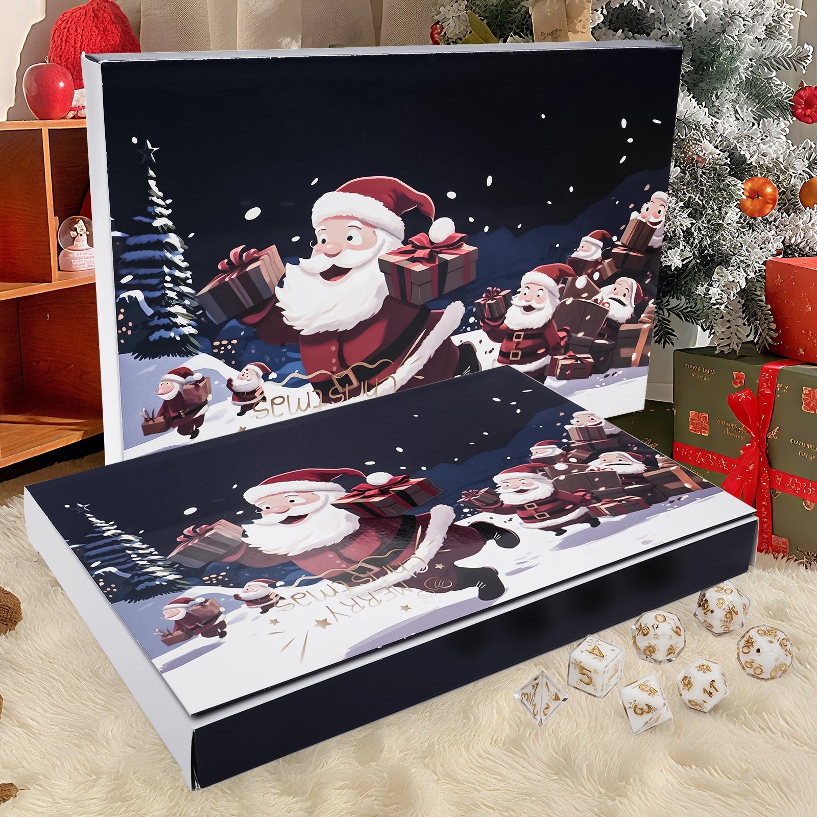 Christmas DND dice blind box countdown calendar, random surprise dice pytr, Christmas dice gift DND fans gift - Bear Dice
