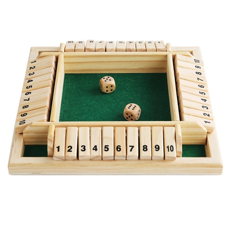 Close the Box Dice Game - Wooden Party Strategy Board Game - Bear Dice