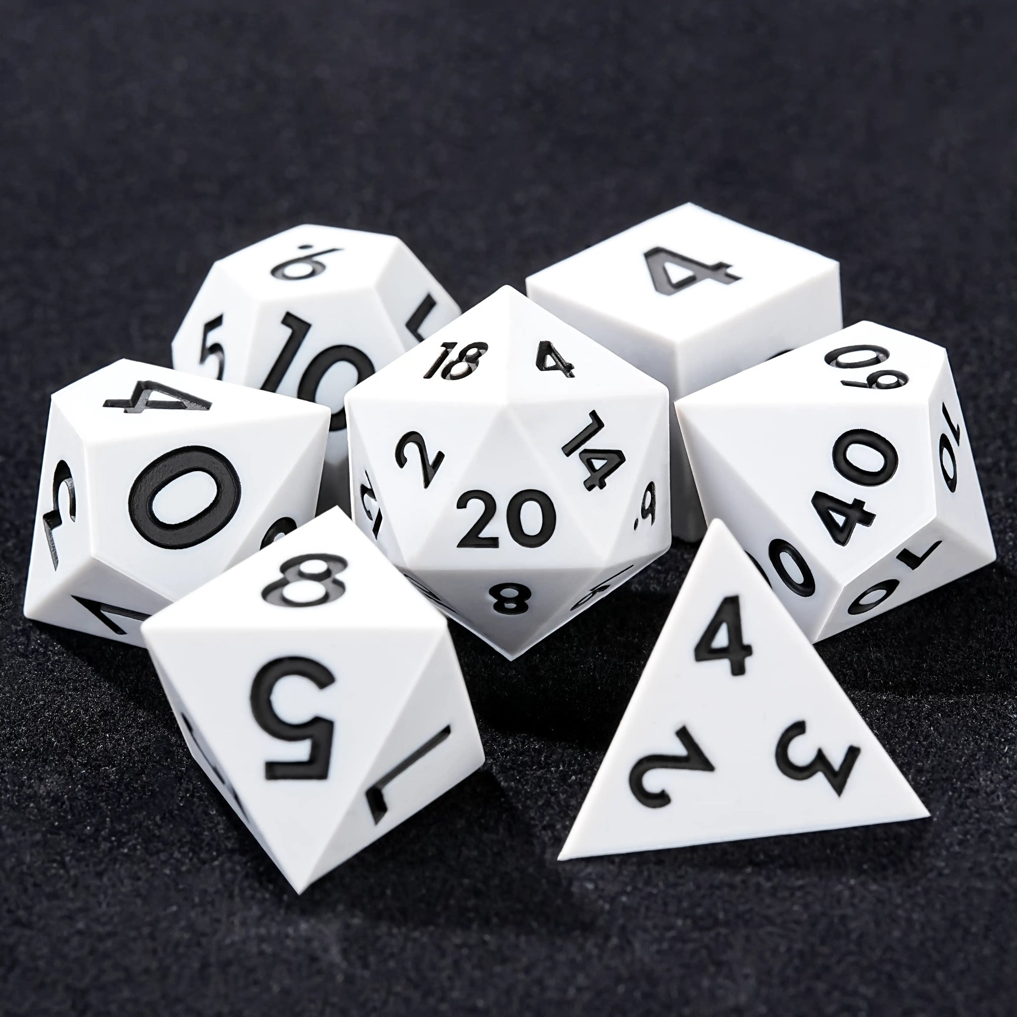 Colorful mixed color board game silicone polyhedron dice set + purple numbers - Bear Dice